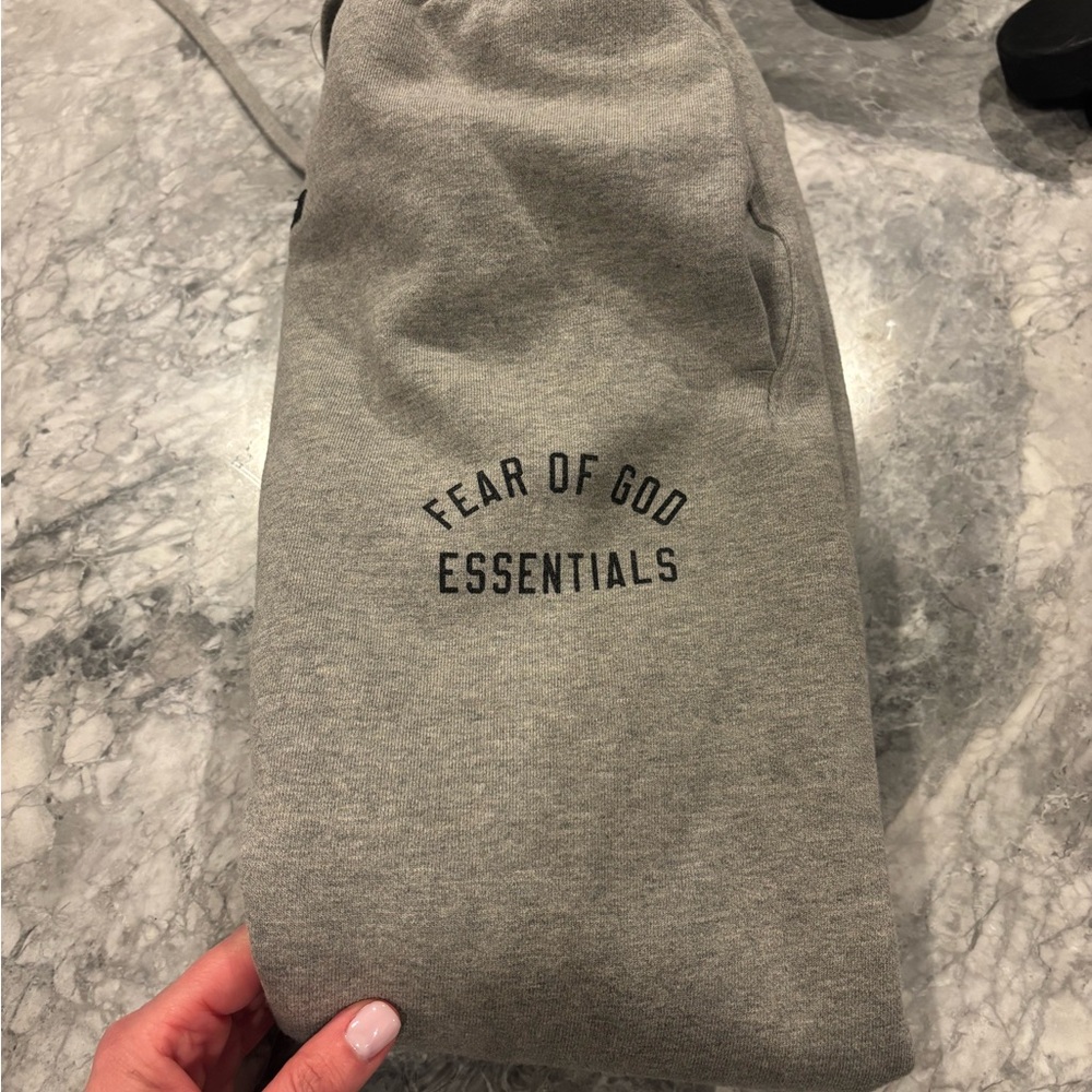 Unisex Essentials Fear Of God Heather Gray Joggers size xxs